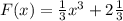 F(x)= \frac{1}{3}x^3+2 \frac{1}{3}