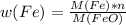 w(Fe)= \frac{M(Fe)*n}{M(FeO)}