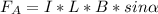 F_{A} = I * L * B * sin \alpha