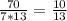 \frac{70}{7*13} = \frac{10}{13}