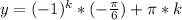 y=(-1)^k*(-\frac{\pi}{6})+\pi*k