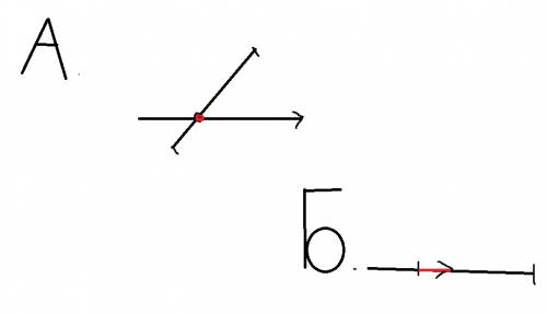 Начертите луч и отрезок так, чтобы их пересечением были а) точка : б) отрезок. как