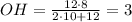 OH= \frac{12\cdot 8}{2\cdot10+12}=3