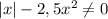 |x|-2,5x^2 \neq 0