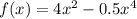 f(x)=4x^2-0.5x^4