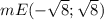 mE(- \sqrt{8} ; \sqrt{8} )