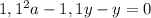 1,1^2a-1,1y-y=0