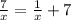 \frac{7}{x} = \frac{1}{x} +7