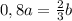 0,8 a= \frac{2}{3}b