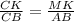 \frac{CK}{CB}= \frac{MK}{AB}