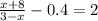 \frac{x+8}{3-x} -0.4=2