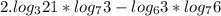 2. log_{3}21*log_{7}3 - log_{6}3*log_{7}6