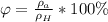 \varphi = \frac{\rho_a}{\rho_H} *100 \%