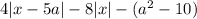 4|x-5a|-8|x|-(a^2-10)