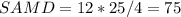 S{AMD}=12*25/4=75