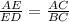 \frac{AE}{ED} = \frac{AC}{BC}