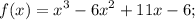 \displaystyle f(x)=x^3-6x^2+11x-6;