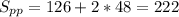 S_{pp}= 126+2*48=222