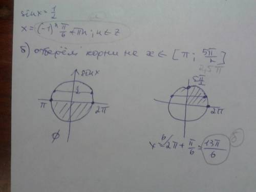 1) решить уравнение 3cos2x-5sinx+1=0 2)отобрать корни на [pi; 5pi/2]