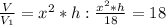 \frac{V}{ V_{1} } = {x^2*h}: \frac{x^2*h}{18} =18