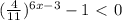 ( \frac{4}{11} )^{6x-3}-1\ \textless \ 0