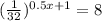 (\frac{1}{32}) ^{0.5x+1} =8