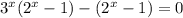 3^x(2^x-1)-(2^x-1)=0