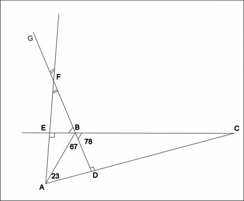 Два угла треугольника равны 145 градусов и 23 градуса. найдите тупой угол, который образует высоты т