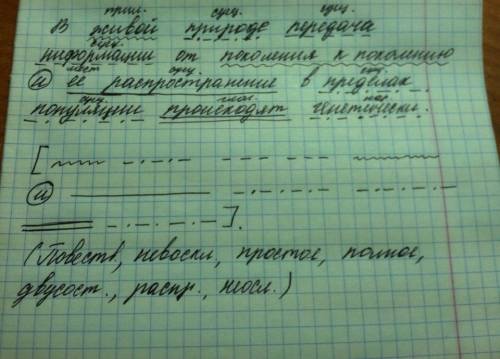 Синтаксический разбор сделать со схемой в живой природе передача информации от поколения к поколению