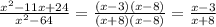 \frac{x^2-11x+24}{x^2-64}= \frac{(x-3)(x-8)}{(x+8)(x-8)} = \frac{x-3}{x+8}