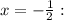 x=- \frac{1}{2} :