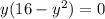 y(16-y^2)=0