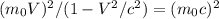 (m_0V)^2/(1-V^2/c^2)=(m_0c)^2