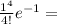 \frac{1^4}{4!} e^{-1}=