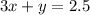 3x+y=2.5