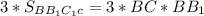 3* S_{BB_1C_1c}=3*BC*BB_1