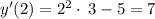 y'(2)=2^2\cdot \:3-5=7