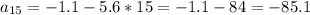 a_{15} =-1.1-5.6*15=-1.1-84=-85.1