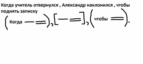 Разбор и анализ предложения . когда учитель отвернулся , александр наклонился , чтобы поднять записк