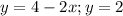 y=4-2x; y=2