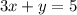 3x+y=5