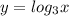 y= log_{3} x