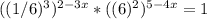 ((1/6)^3) ^{2-3x}*((6)^2) ^{5-4x} =1