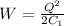 W= \frac{Q^2}{2C_{1}}