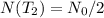 N(T_{2})=N_{0}/2