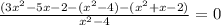 \frac{(3x^2-5x-2-( x^{2} -4) -( x^2+x-2)}{ x^{2} -4} =0