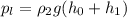 p_{l}= \rho _{2}g(h_{0}+h_{1})