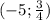 (-5; \frac{3}{4} )\\