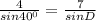 \frac{4}{sin40 ^{0} } = \frac{7}{sinD}