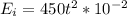 E_i=450t^2*10^{-2}